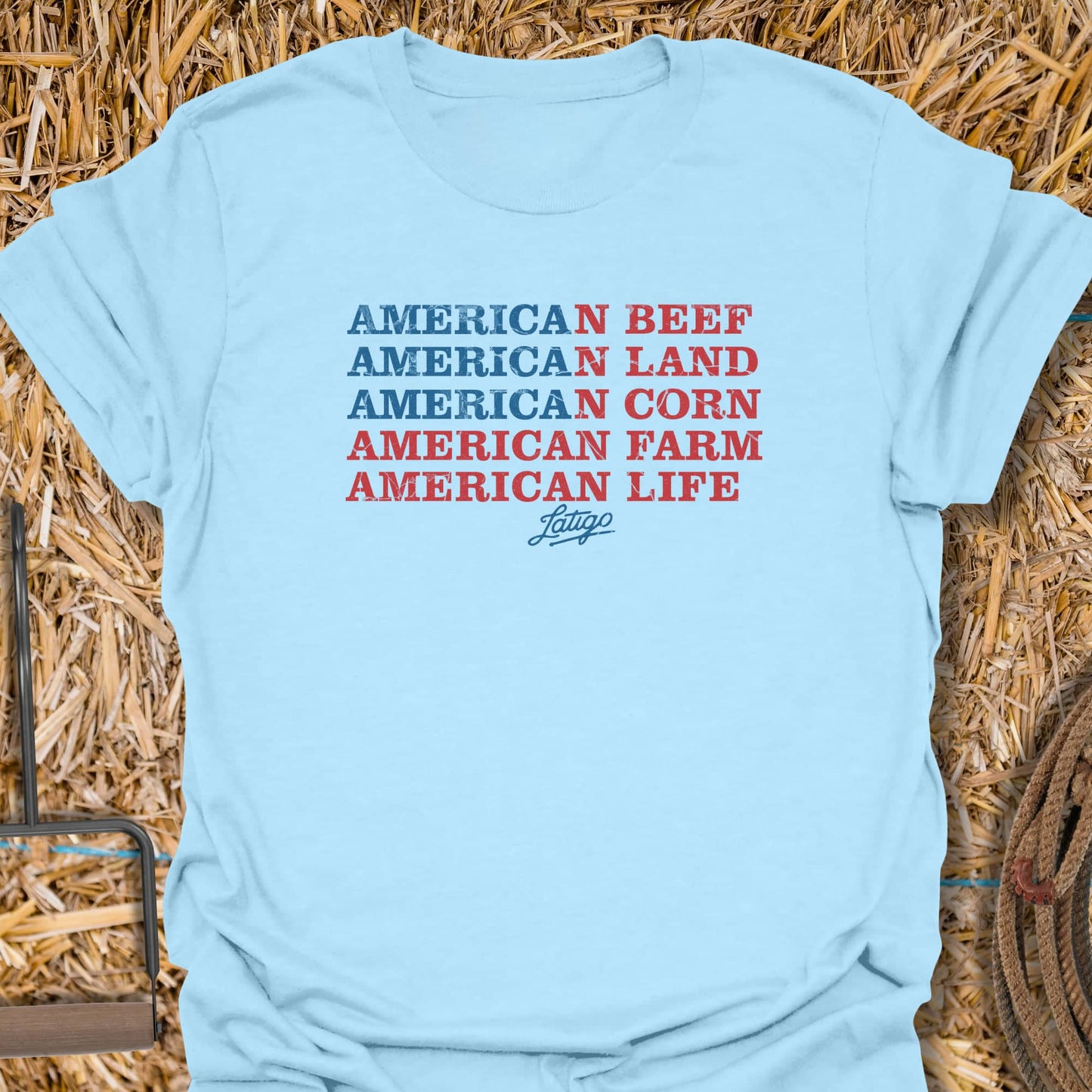 Printify T-Shirt Light Blue / S American Tee