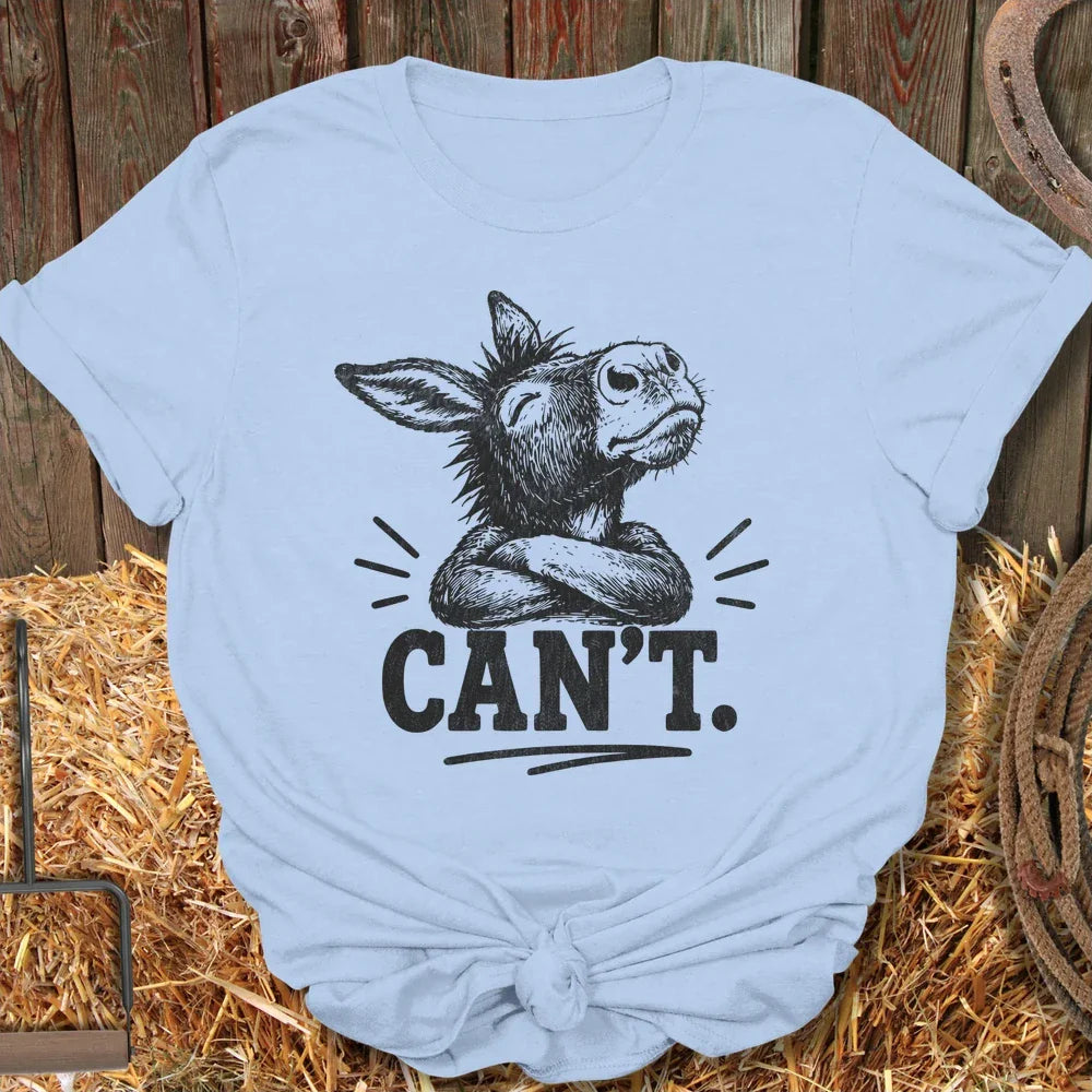 Printify T-Shirt Light Blue / S Can't Tee