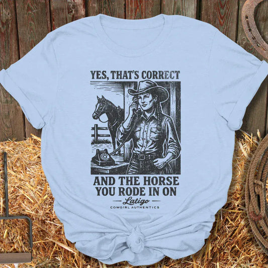 Printify T-Shirt Light Blue / S Correct Cowgirl Front Tee