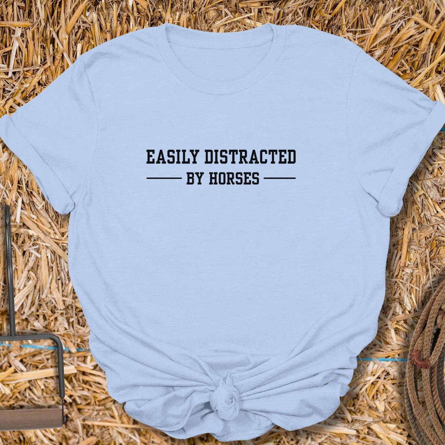 Printify T-Shirt Light Blue / S Distracted Tee