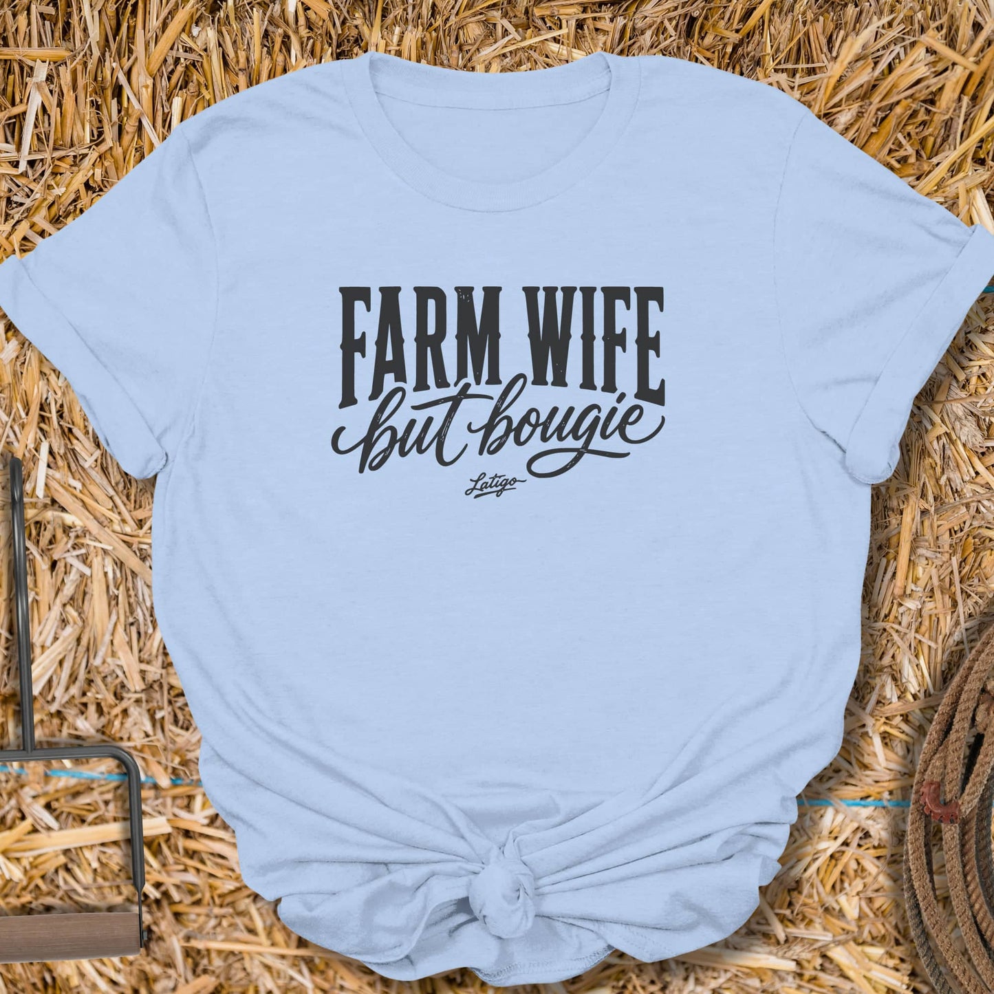 Printify T-Shirt Light Blue / S Farm Wife Tee
