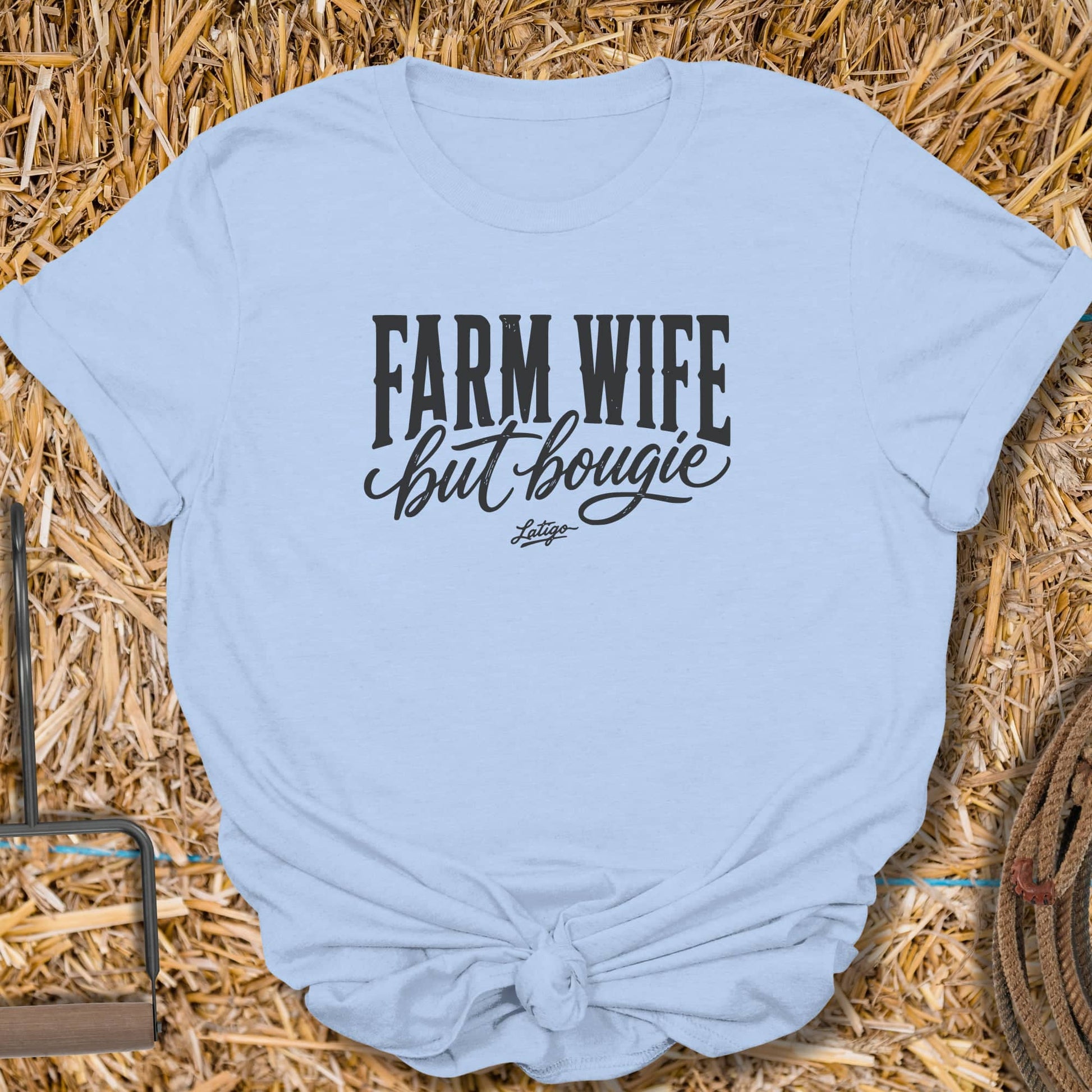 Printify T-Shirt Light Blue / S Farm Wife Tee