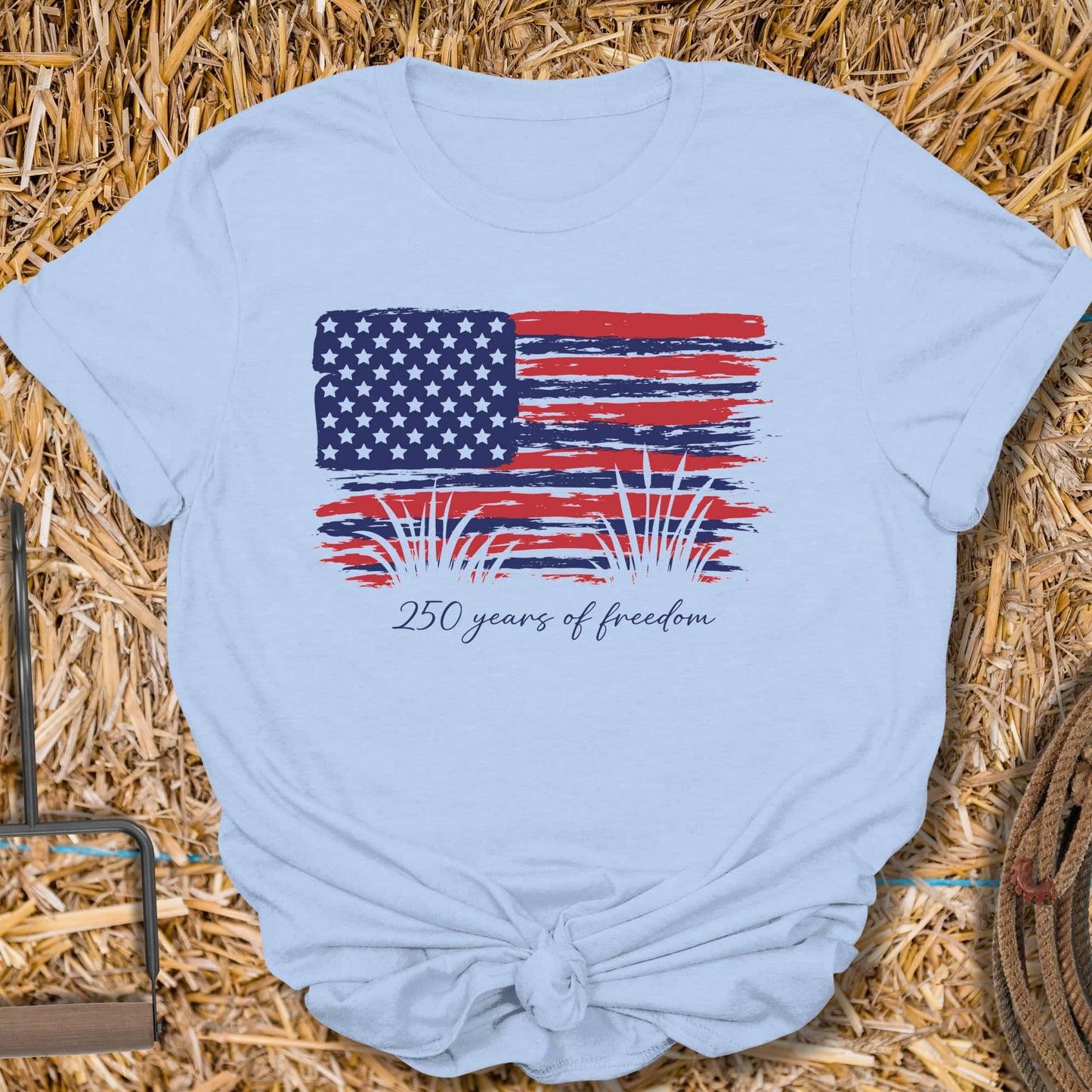Printify T-Shirt Light Blue / S Fields Of Freedom Tee