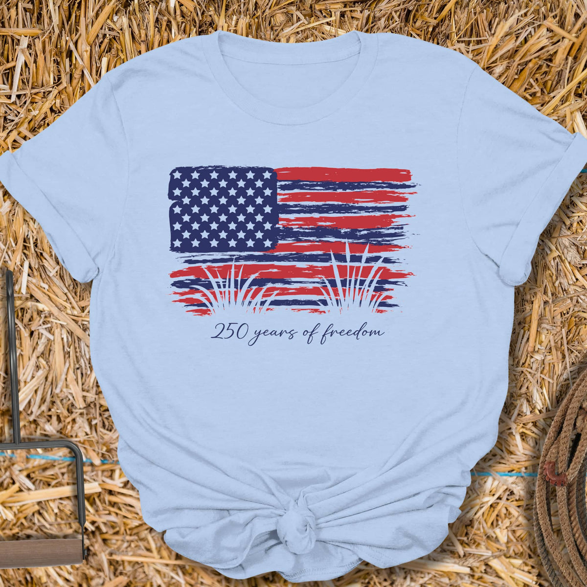 Printify T-Shirt Light Blue / S Fields Of Freedom Tee