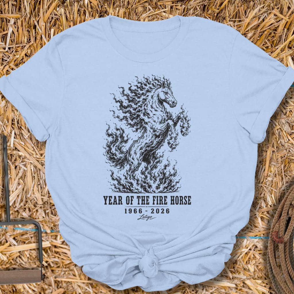 Printify T-Shirt Light Blue / S Fire Horse Tee