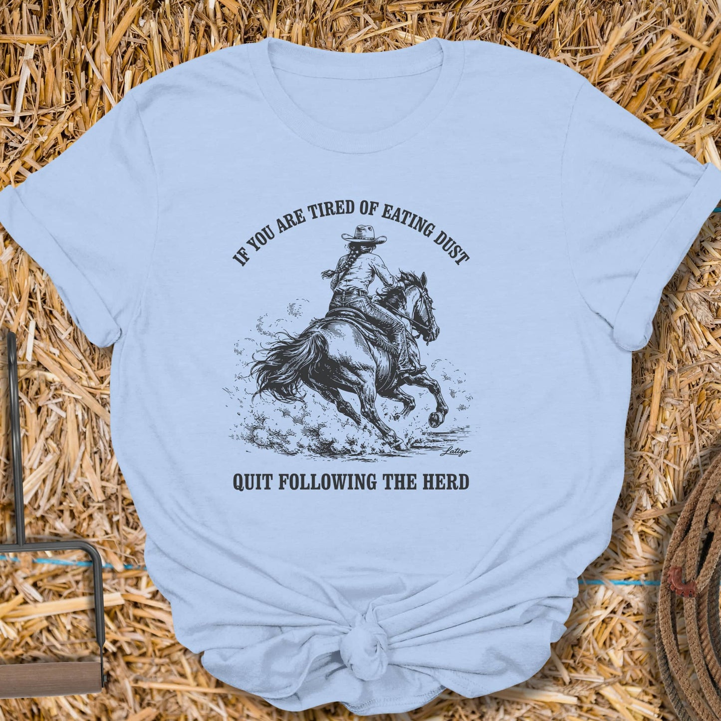 Printify T-Shirt Light Blue / S Following Tee