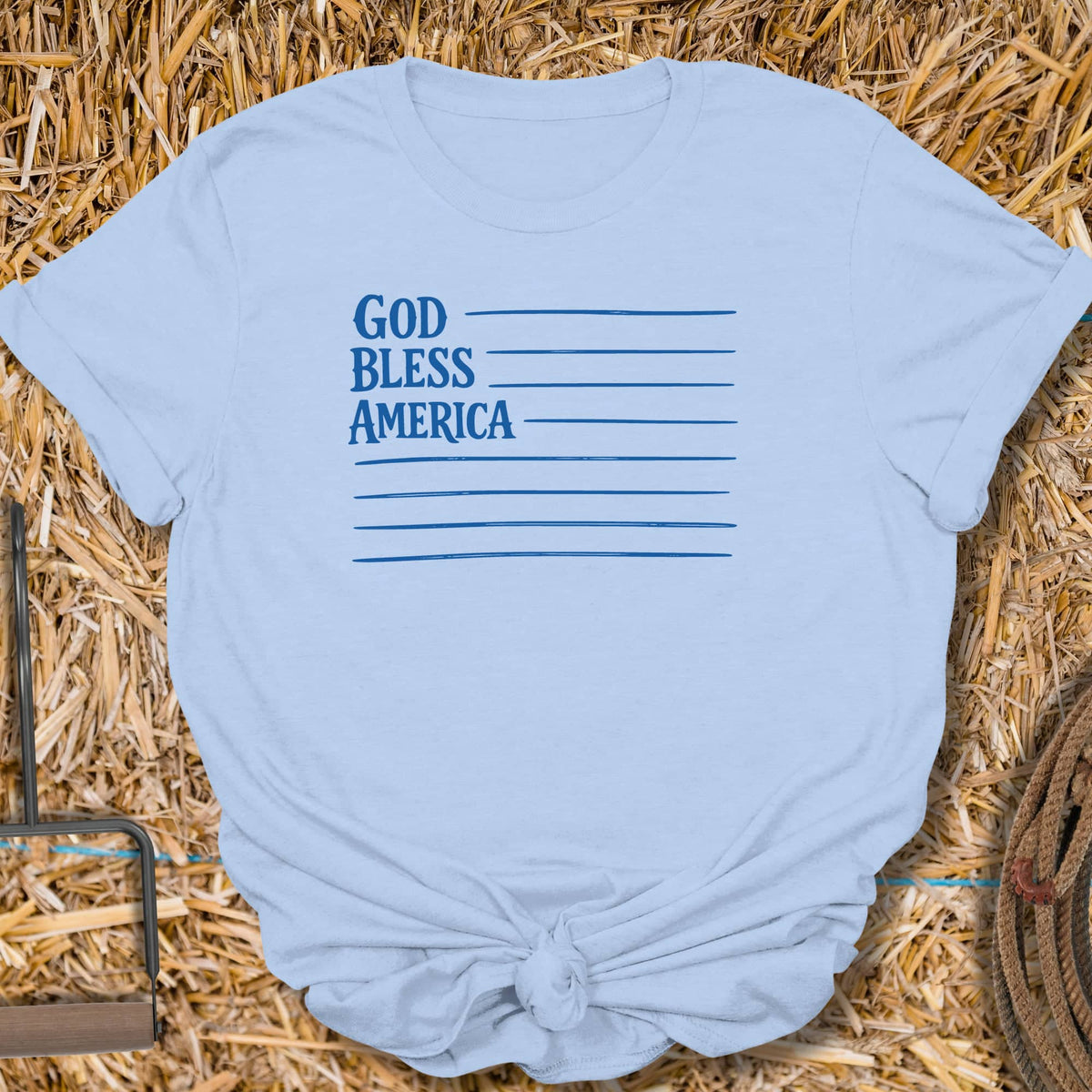Printify T-Shirt Light Blue / S God Bless Tee