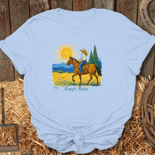 Printify T-Shirt Light Blue / S Gogh Ride Tee