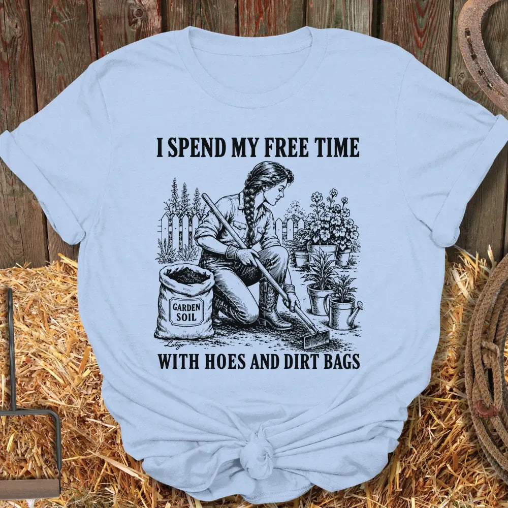 Printify T-Shirt Light Blue / S Hoes and Dirtbags Tee