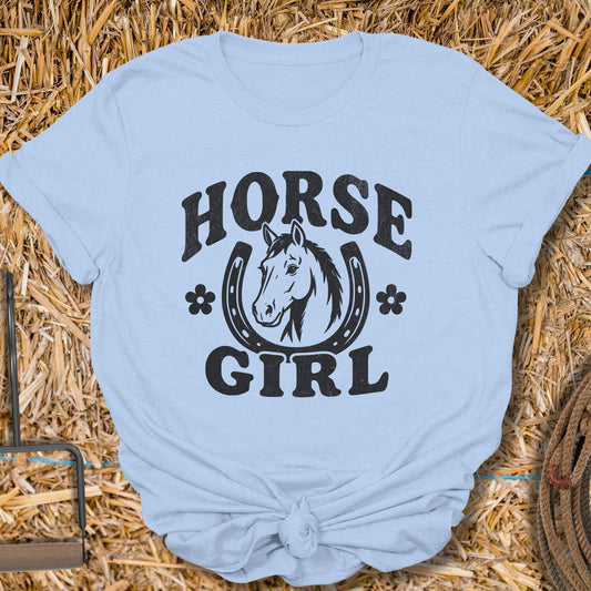 Printify T-Shirt Light Blue / S Horse Girl Tee