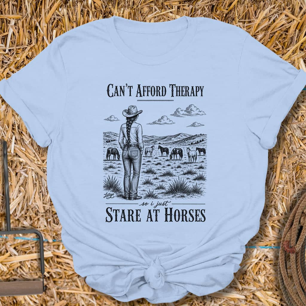 Printify T-Shirt Light Blue / S Horse Therapy Tee