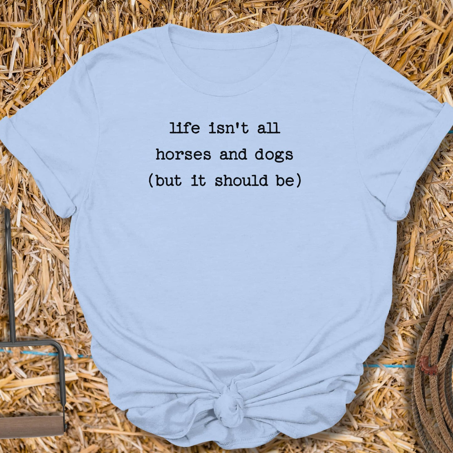 Printify T-Shirt Light Blue / S Horses And Dogs Tee