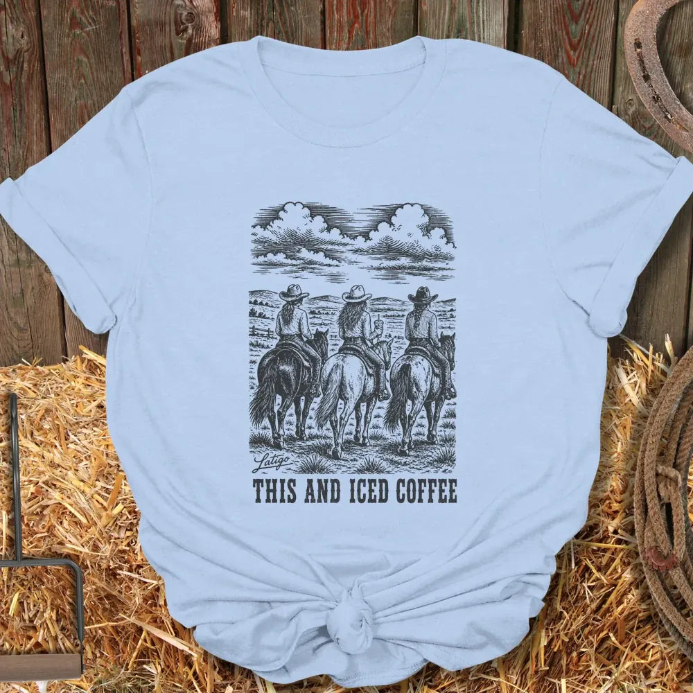 Printify T-Shirt Light Blue / S Iced Coffee Tee