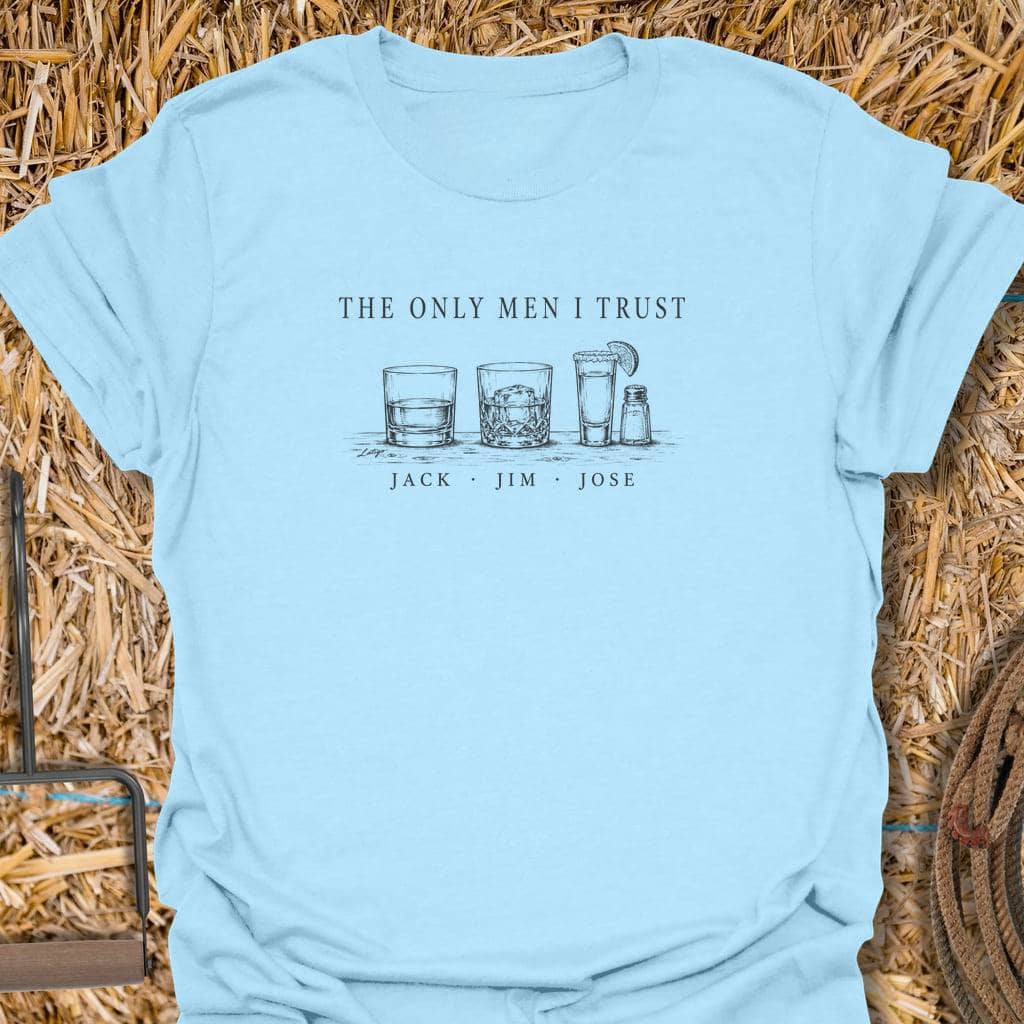 Printify T-Shirt Light Blue / S Men I Trust Tee