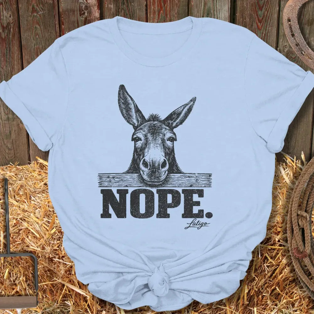 Printify T-Shirt Light Blue / S Nope Tee