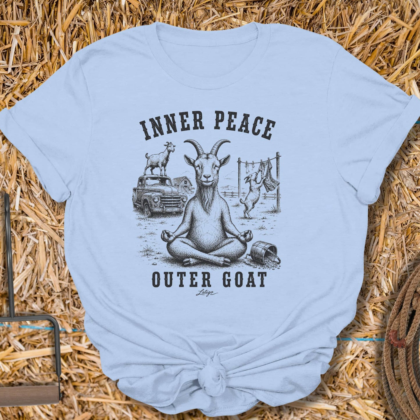 Printify T-Shirt Light Blue / S Outer Goat Tee