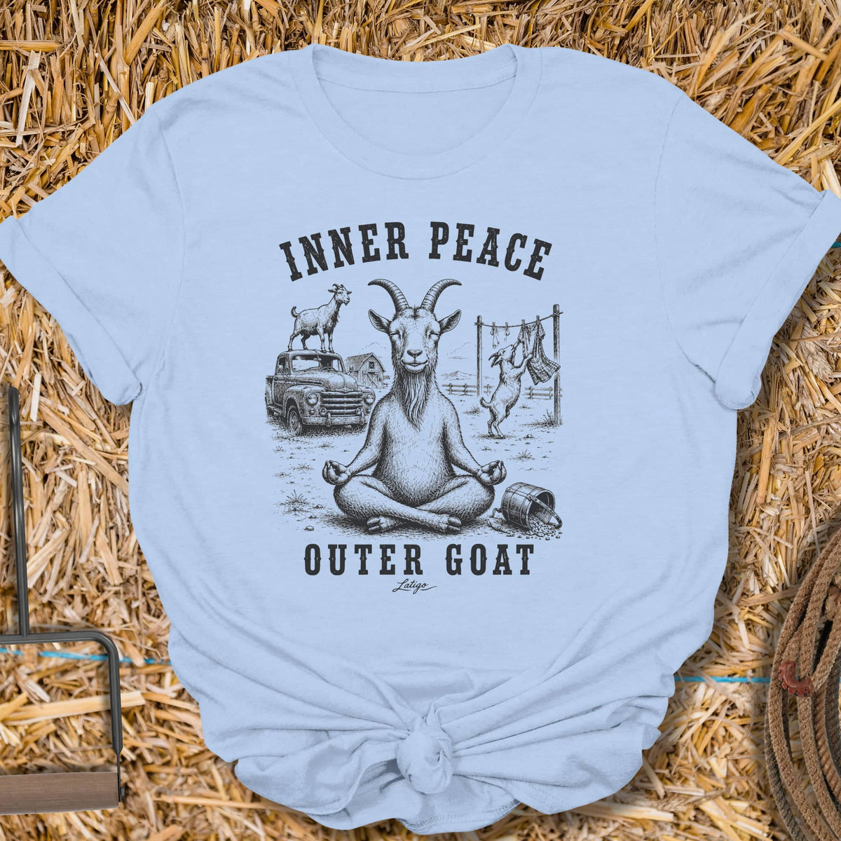 Printify T-Shirt Light Blue / S Outer Goat Tee