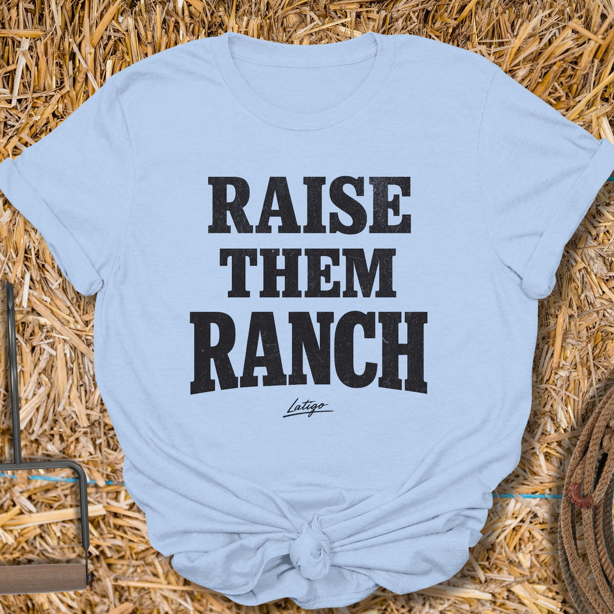 Printify T-Shirt Light Blue / S Raised Tee