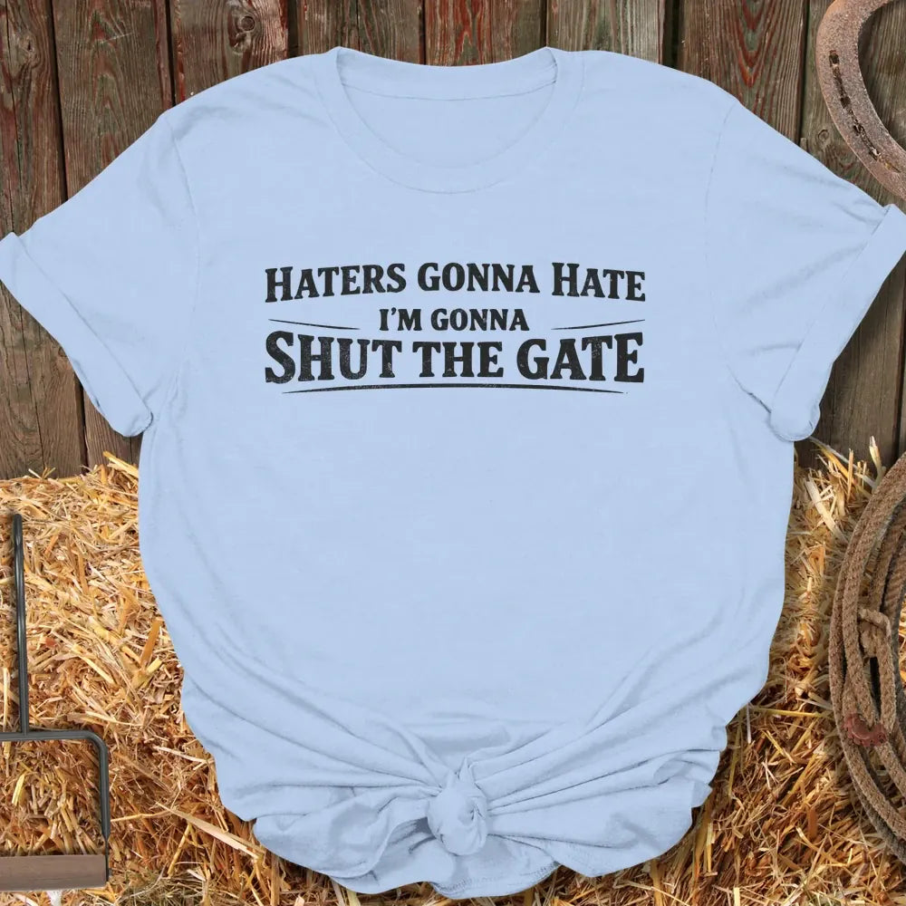 Printify T-Shirt Light Blue / S Shut The Gate Tee