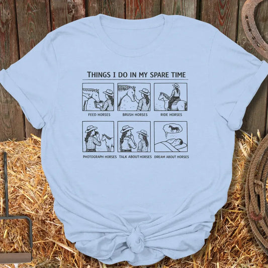 Printify T-Shirt Light Blue / S Spare Time Tee