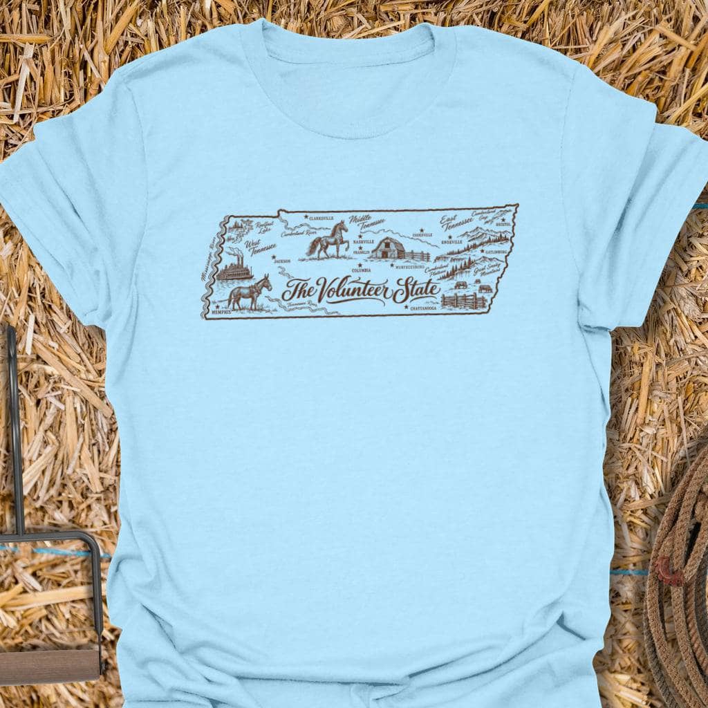 Printify T-Shirt Light Blue / S Volunteer State Tee