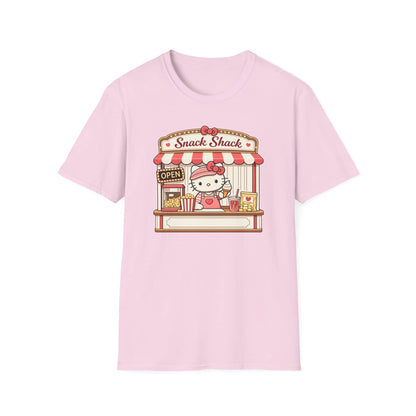 Printify T-Shirt Light Pink / M Snack Shack T‑Shirt — Cute Hello Kitty Snack Stand Graphic Tee