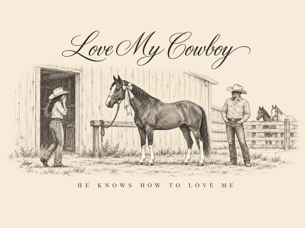 Printify T-Shirt Love My Cowboy Tee