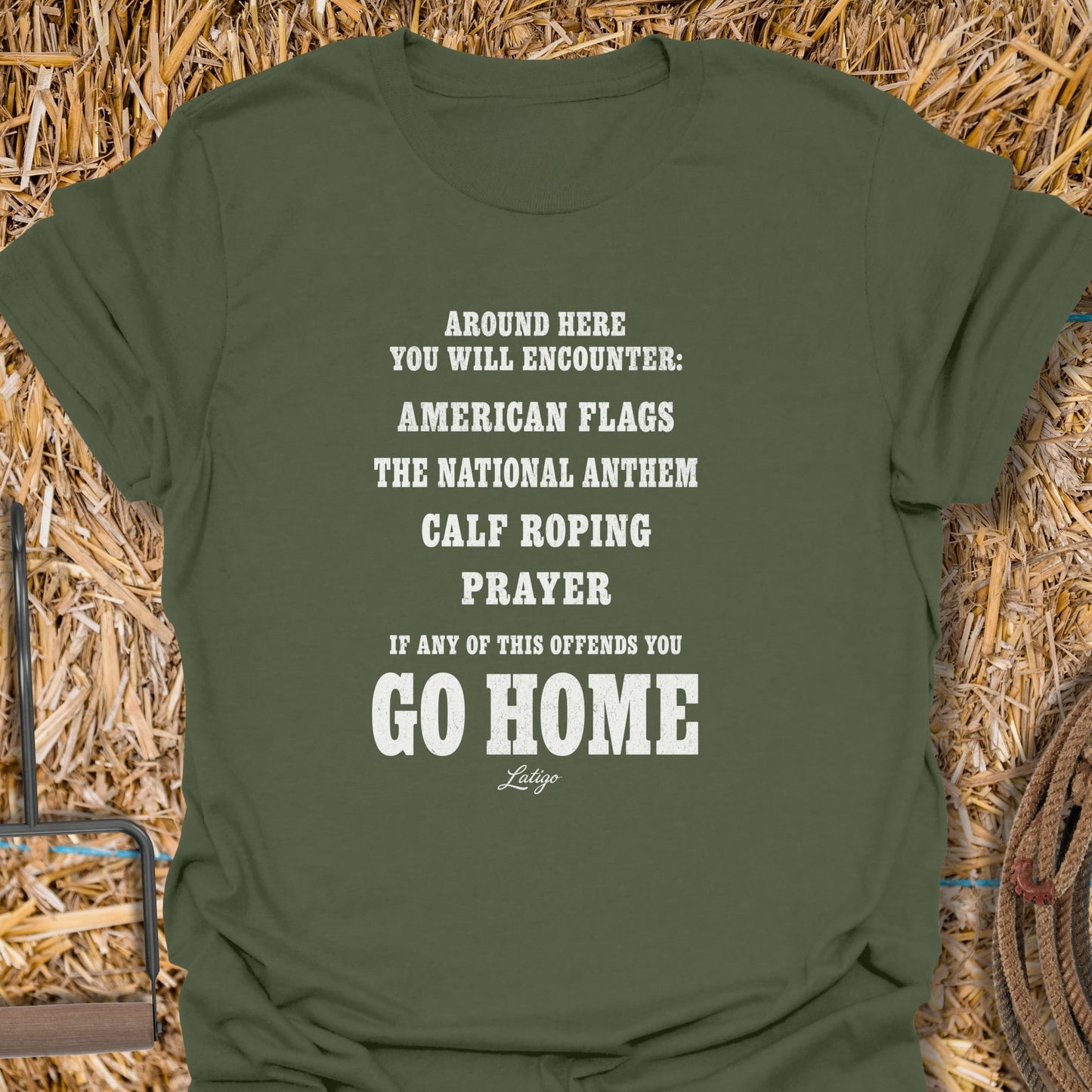 Printify T-Shirt Military Green / S Around Here Tee