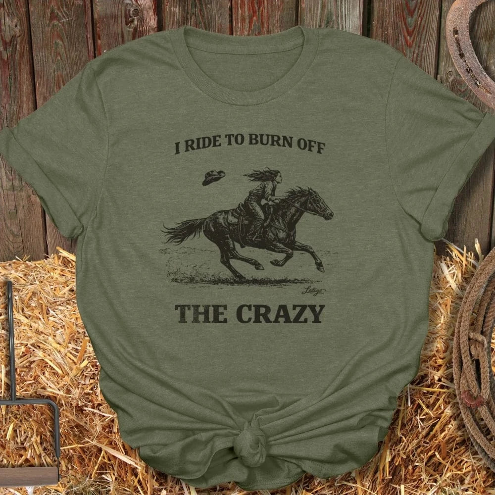 Printify T-Shirt Military Green / S Burn Crazy Tee