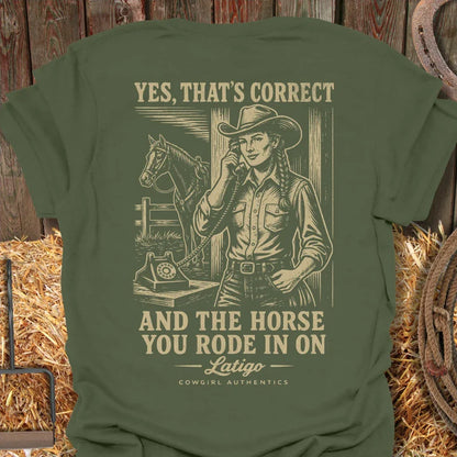 Printify T-Shirt Military Green / S Correct Cowgirl Tee