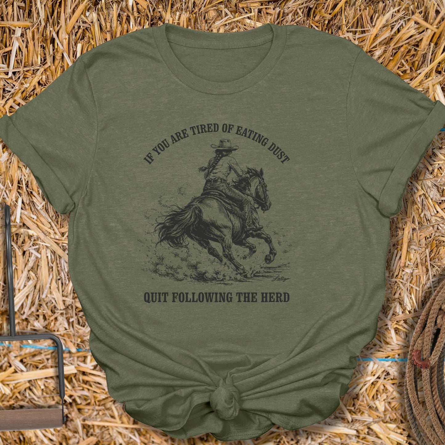 Printify T-Shirt Military Green / S Following Tee