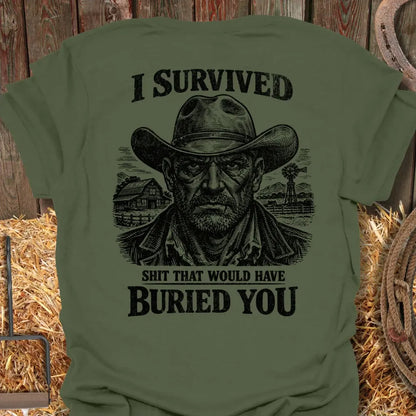 Printify T-Shirt Military Green / S I Survived Tee