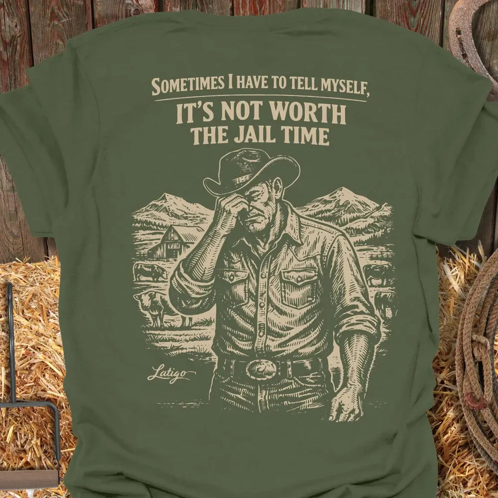 Printify T-Shirt Military Green / S Jail Time Tee