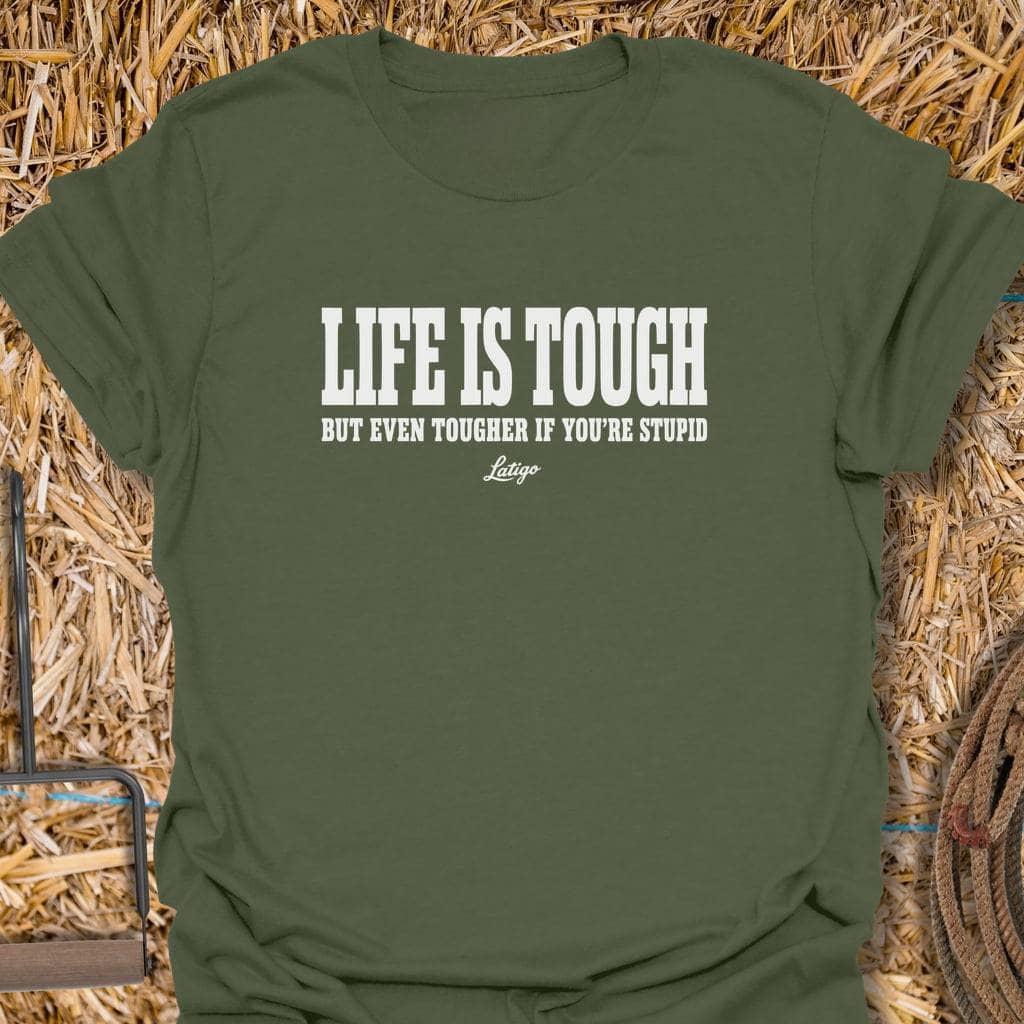 Printify T-Shirt Military Green / S Life is Tough Tee