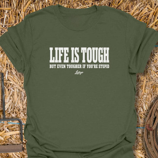 Printify T-Shirt Military Green / S Life is Tough Tee