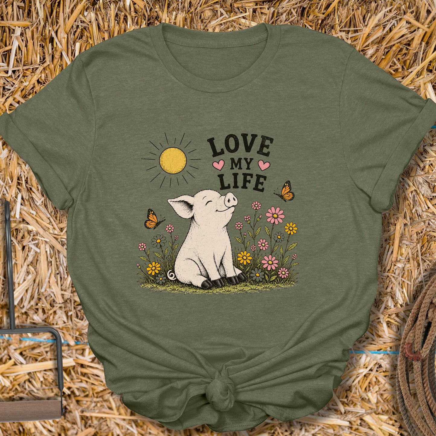 Printify T-Shirt Military Green / S Love My Life Tee