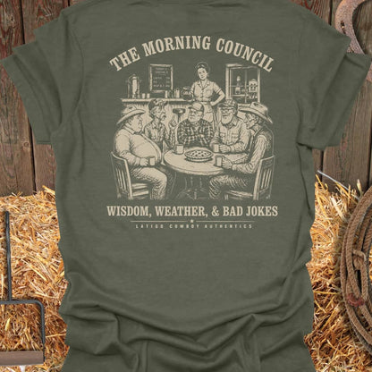 Printify T-Shirt Military Green / S Morning Council Tee