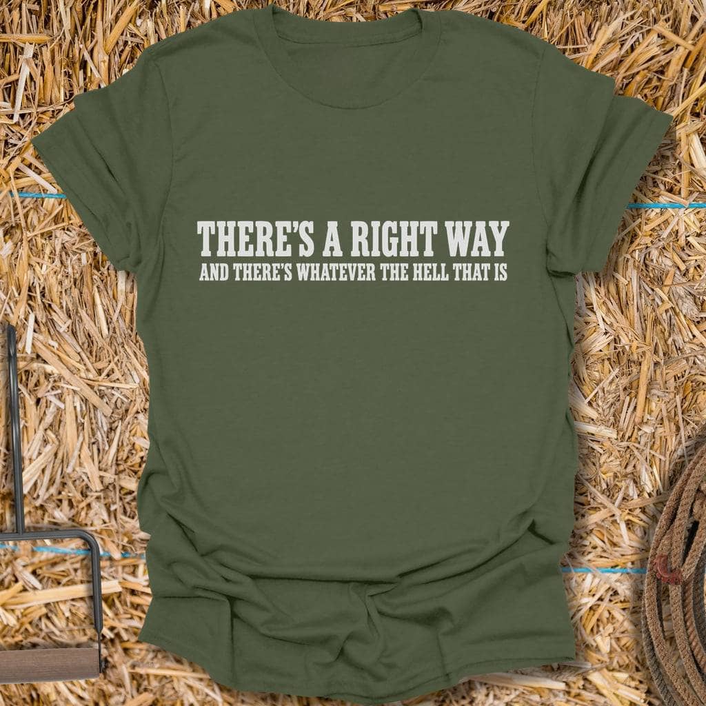 Printify T-Shirt Military Green / S Right Way Tee