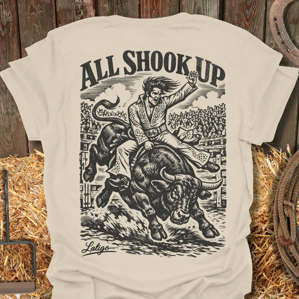Printify T-Shirt Natural / S All Shook Up Rodeo Tee