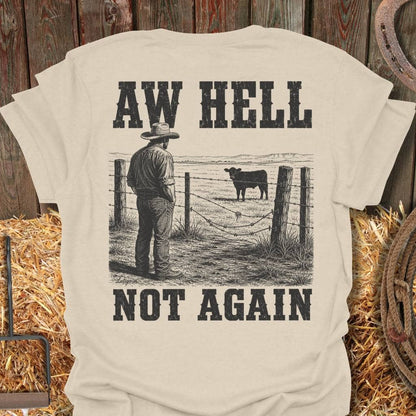 Printify T-Shirt Natural / S Aw Hell Tee