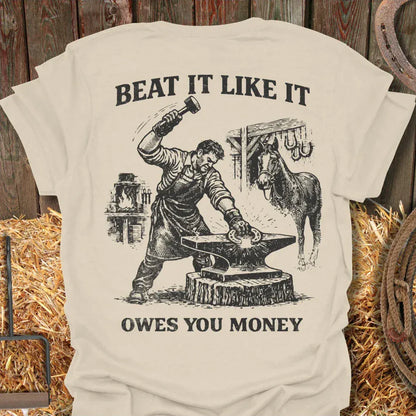 Printify T-Shirt Natural / S Beat It Tee