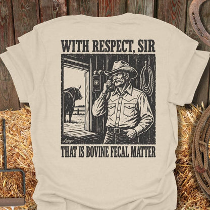 Printify T-Shirt Natural / S Bovine Fecal Tee