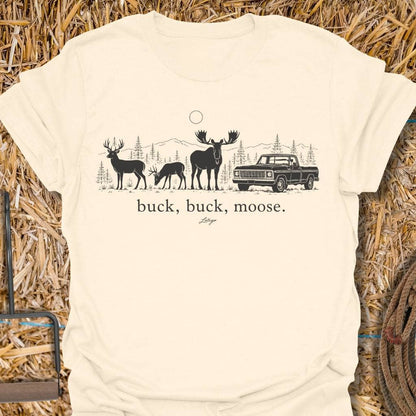 Printify T-Shirt Natural / S Buck Buck Moose Tee