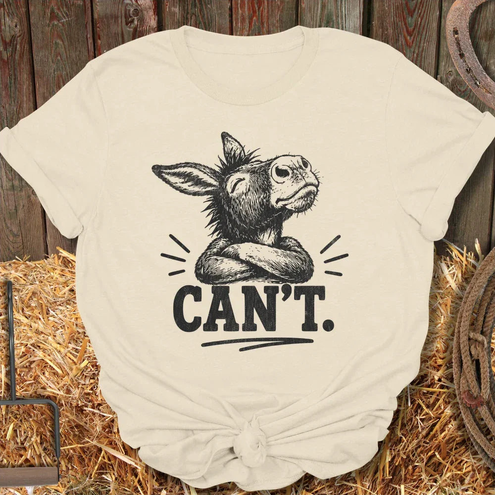 Printify T-Shirt Natural / S Can't Tee