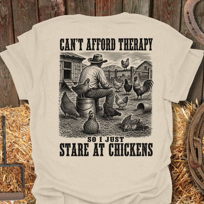 Printify T-Shirt Natural / S Chickens Therapy Tee
