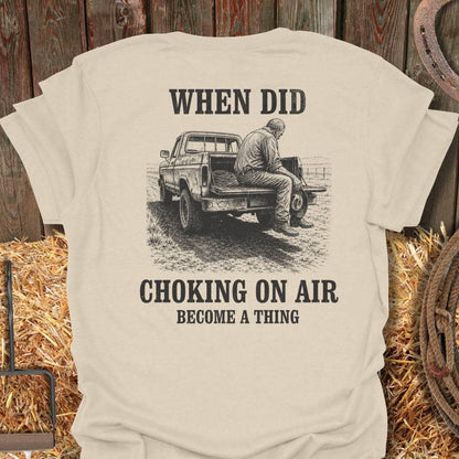 Printify T-Shirt Natural / S Choking On Air Tee