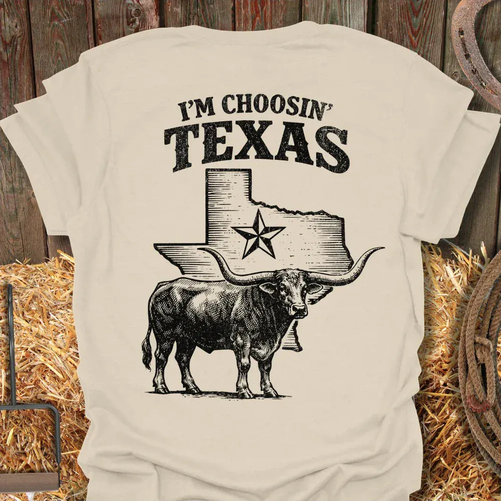 Printify T-Shirt Natural / S Choosin Texas Tee