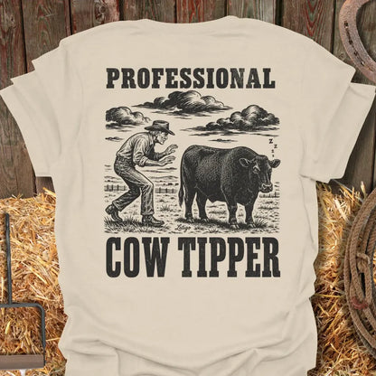 Printify T-Shirt Natural / S Cow Tipper Tee