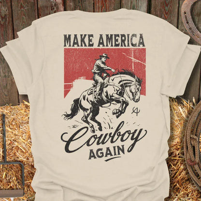 Printify T-Shirt Natural / S Cowboy Again Tee