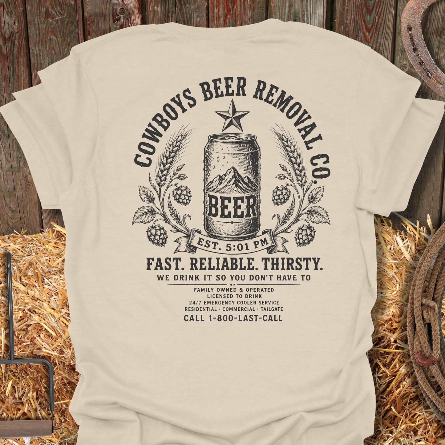 Printify T-Shirt Natural / S Cowboys Beer Co Tee